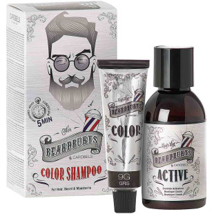 Набір для фарбування сірий 9G для волосся бороди і вусів (30мл/45мл) Beardburys