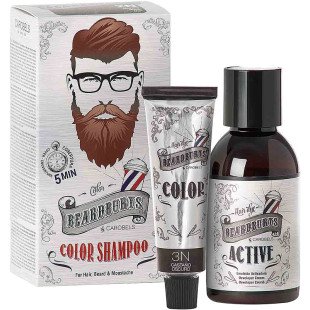 Набір для фарбування 3N (темно-коричневий) для волосся, бороди і вусів Beardburys, (30мл/45мл)