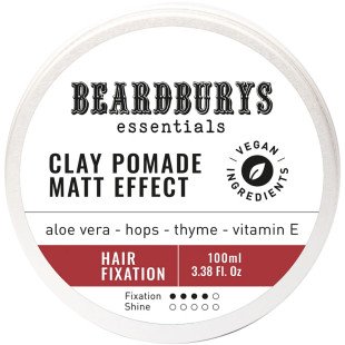 Помада матовая для волос Clay Pomade Matt Essentials Beardburys, 100 мл